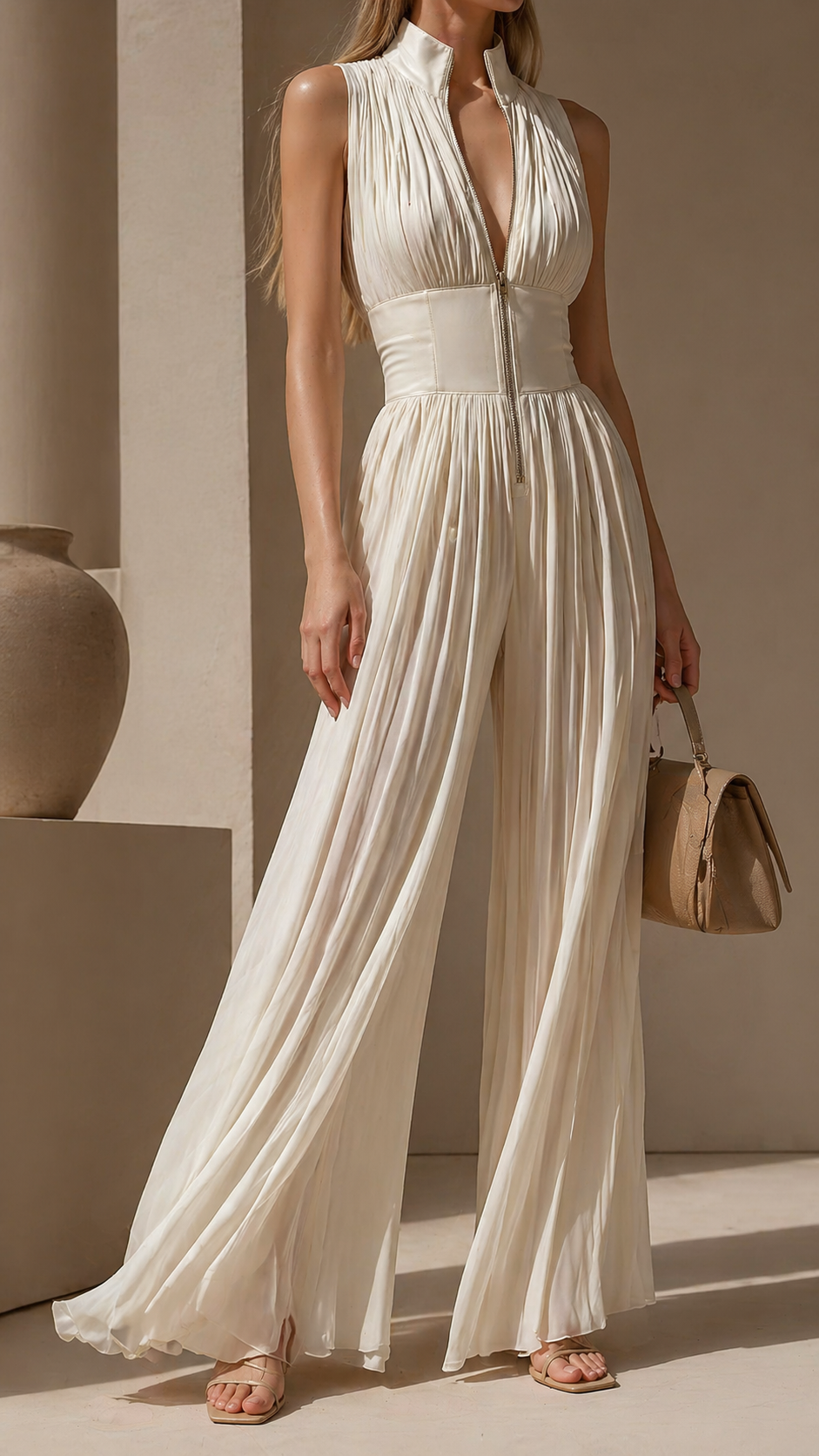 Rebecca - Long Pleated Jumpsuit