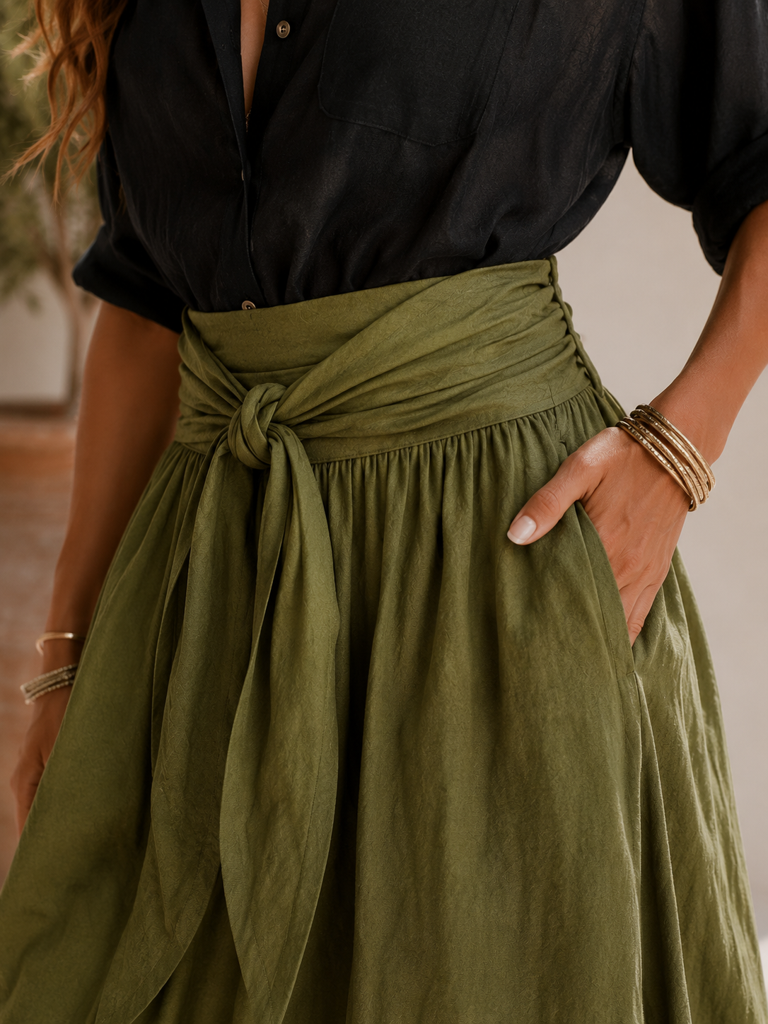 Paloma - Flowing Shirt and Long Skirt Set