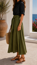Paloma - Flowing Shirt and Long Skirt Set