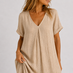 Violet flowy V-neck maxi dress, detail view