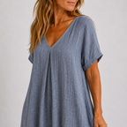 Violet flowy V-neck maxi dress, alternate color