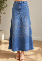 Janessa - Mid-Length Denim Skirt