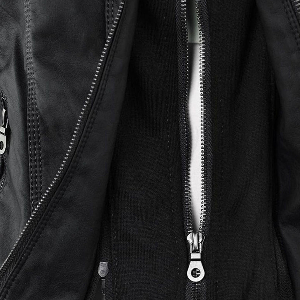 Cecille – Modern Leather Jacket with Hood