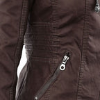 Cecille – Modern Leather Jacket with Hood