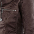 Cecille – Modern Leather Jacket with Hood
