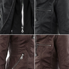 Cecille – Modern Leather Jacket with Hood