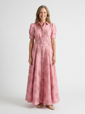 Phoebe - Short Sleeve Waist Maxi Shirt Dress