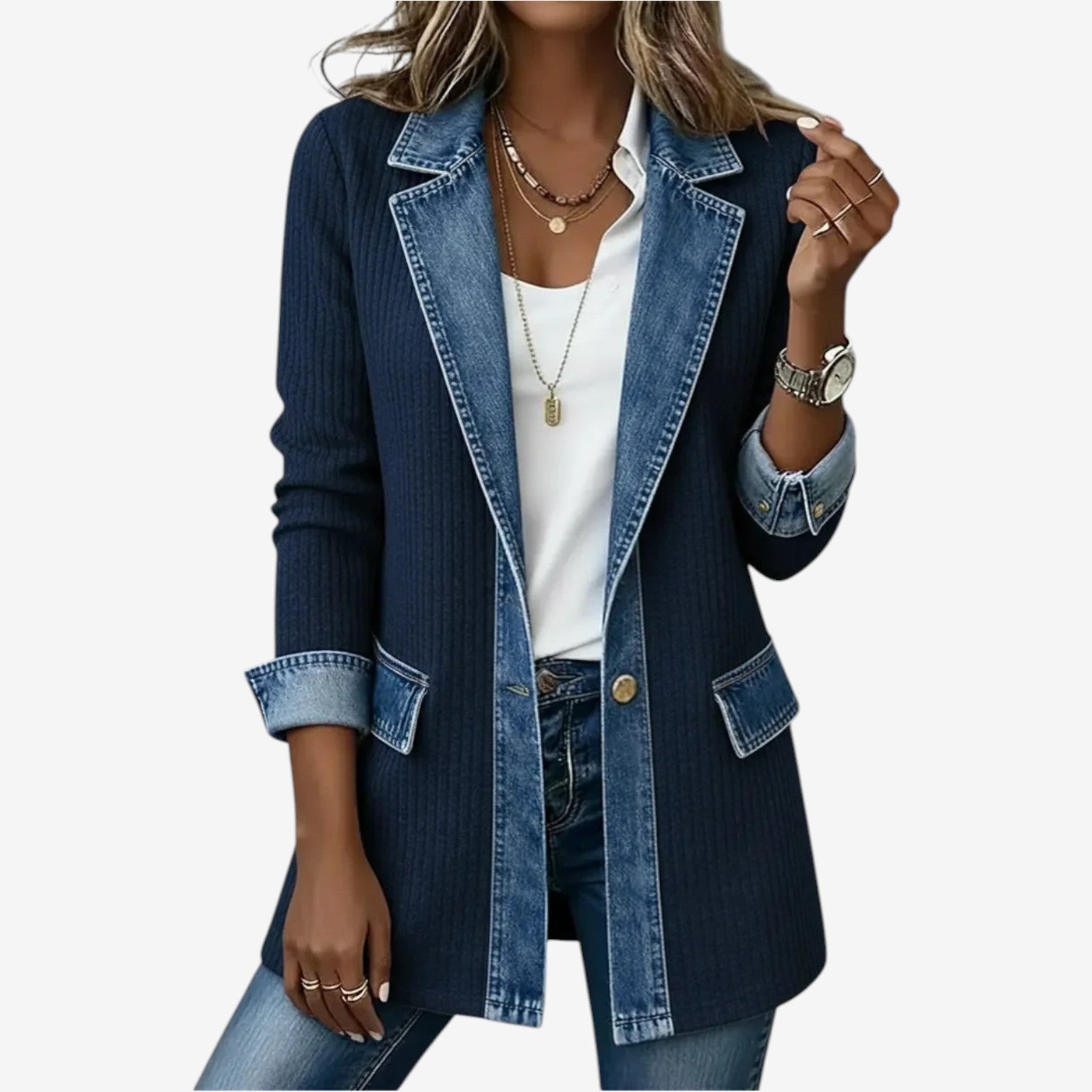 Marice - Relaxed Denim Knit Jacket