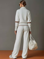Mariel - Knit Lounge Set With Wide-Leg Pants
