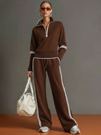 Mariel - Knit Lounge Set With Wide-Leg Pants