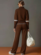 Mariel - Knit Lounge Set With Wide-Leg Pants