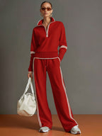 Mariel - Knit Lounge Set With Wide-Leg Pants