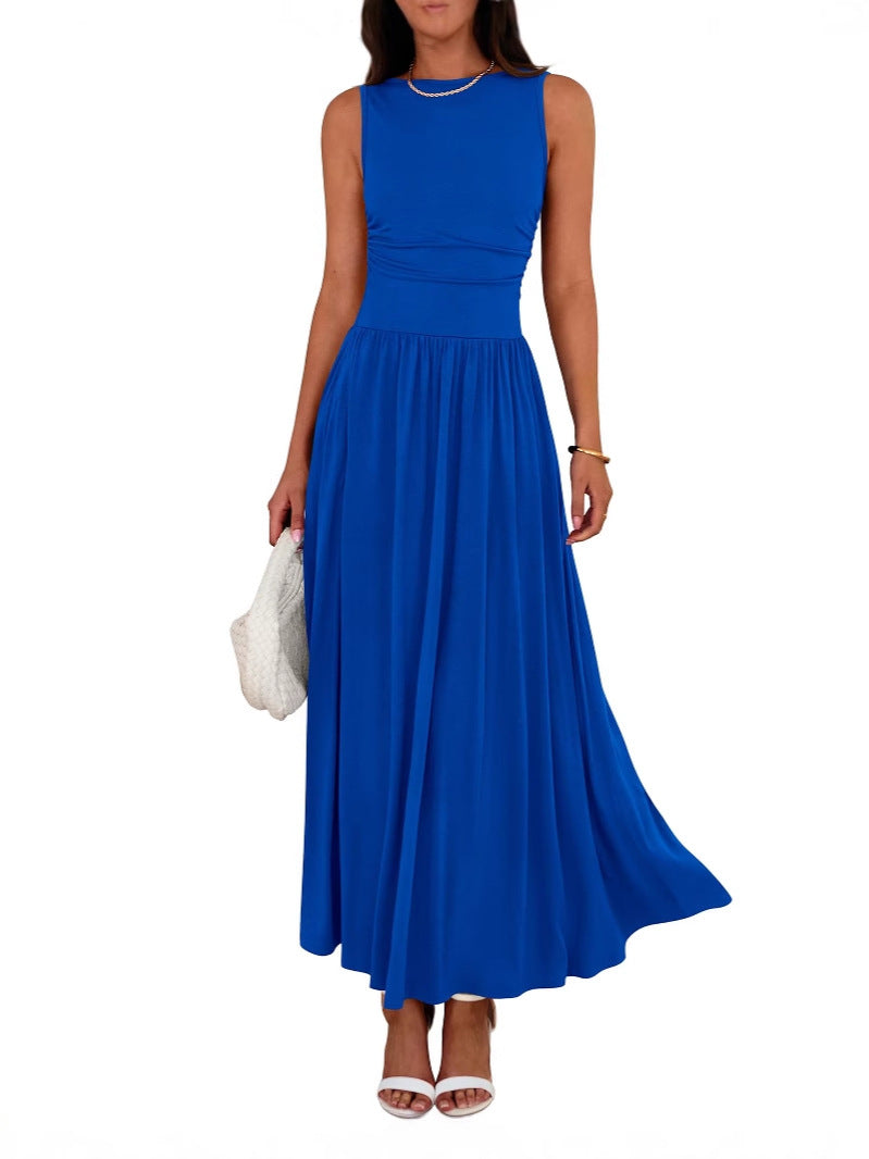 Emilia - Sleeveless Ruched High-Waisted Maxi Dress