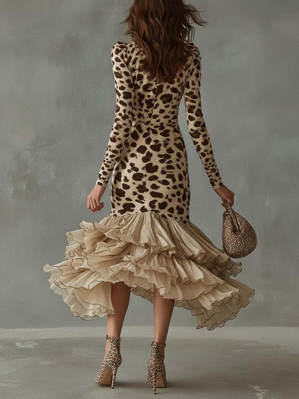 Carmella - Leopard Print Dress with Ruffles