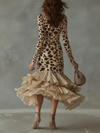 Carmella - Leopard Print Dress with Ruffles
