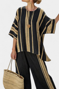 Tessie - Oversized Striped Top and Relaxed Linen Pants