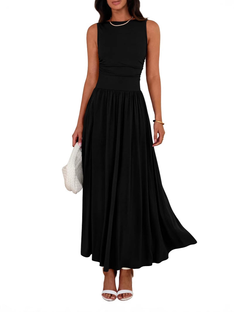 Emilia - Sleeveless Ruched High-Waisted Maxi Dress