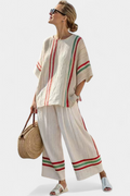 Marra - Boho Printed Blouse and Comfortable Wide-Leg Pants