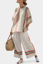 Marra - Boho Printed Blouse and Comfortable Wide-Leg Pants