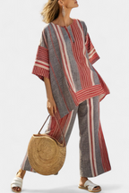 Celeste - Elegant Gray Top and Wide-Leg Pants