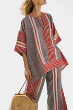 Celeste - Elegant Gray Top and Wide-Leg Pants