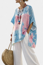 Tina - Essential Comfortable Linen Top and Bamboo Striped Pants