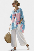 Tina - Essential Comfortable Linen Top and Bamboo Striped Pants