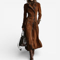 Amarah - Long Suede-Look Trench Coat