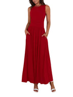 Emilia - Sleeveless Ruched High-Waisted Maxi Dress