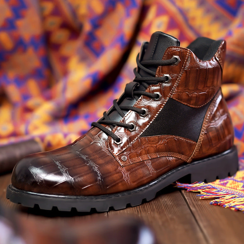 Dante - Croc Leather-Look Boots