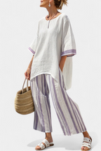 Alicia - Comfortable Blouse and Bamboo Striped Pants