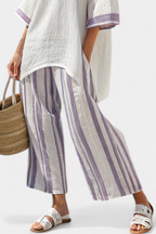 Alicia - Comfortable Blouse and Bamboo Striped Pants