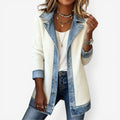 Tricia - Modern Layered Denim Knit Jacket