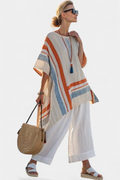 Lorene - Sophisticated Asymmetric Blouse and Wide-Leg Linen Pants