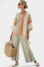 Beth - Elegant Asymmetric Top and Wide-Leg Pants