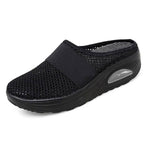 Elaine - Breathable Slip-On Mules in Black