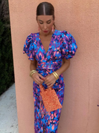 Ellie - Vivid Pleated Midi Dress