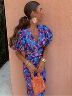 Ellie - Vivid Pleated Midi Dress