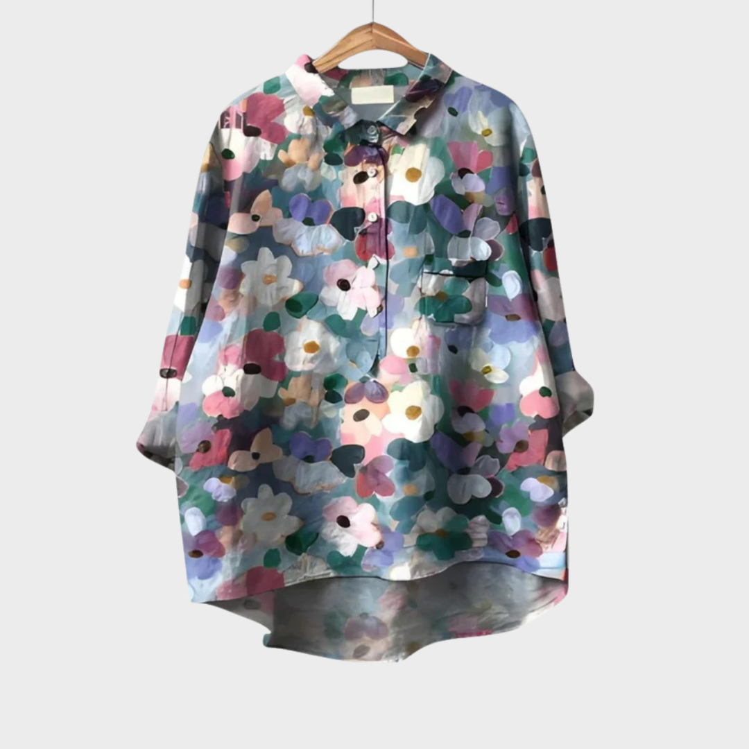 Jerra - Elegant Linen Summer Blouse