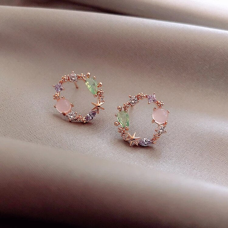 Aubrey - Rose Gold-Tone Crystal Earrings