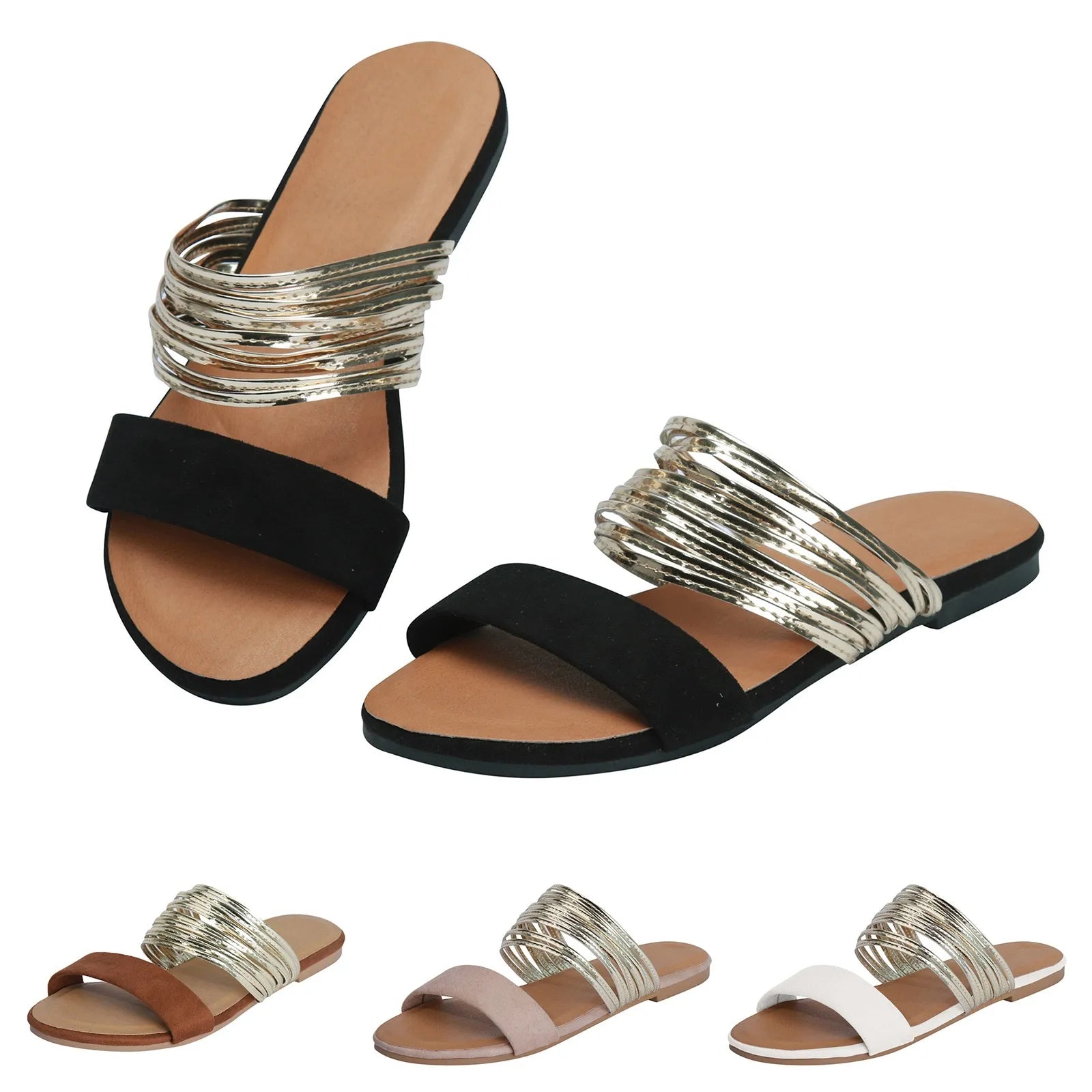 Maribel - Gold-Accented Desert Sandals