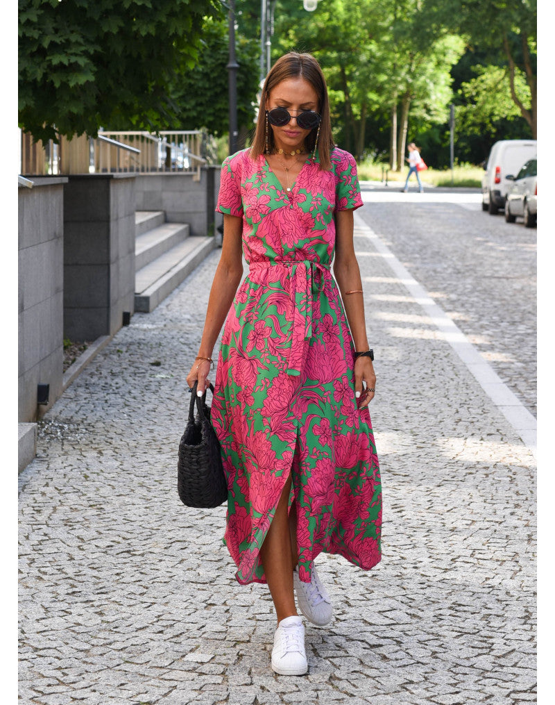 Hailey - Stylish V-Neck Floral Dress
