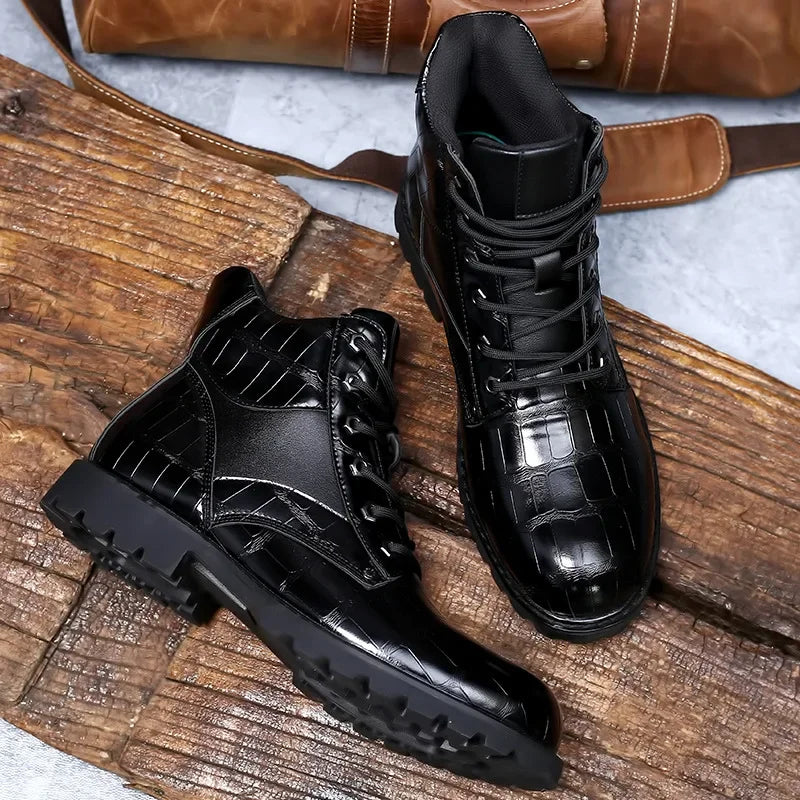 Dante - Croc Leather-Look Boots