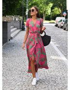 Hailey - Stylish V-Neck Floral Dress