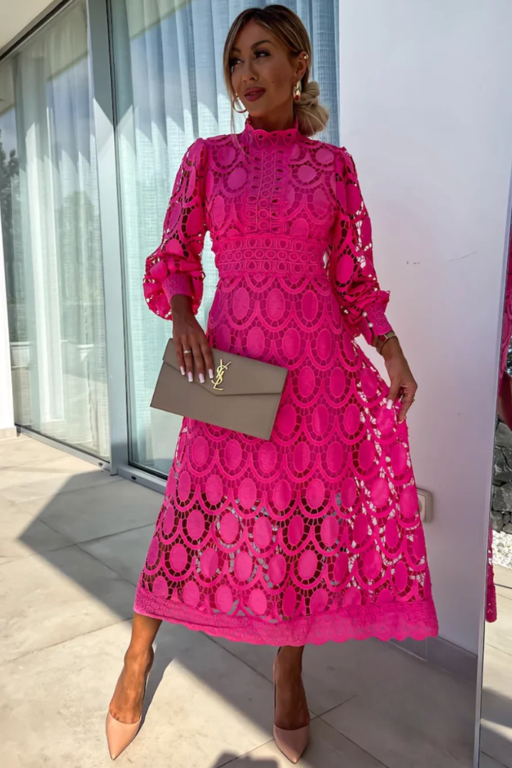 Lea - Elegant Lace Midi Dress