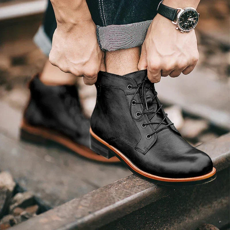 Fredie - Men’s Retro Round-Toe Boots