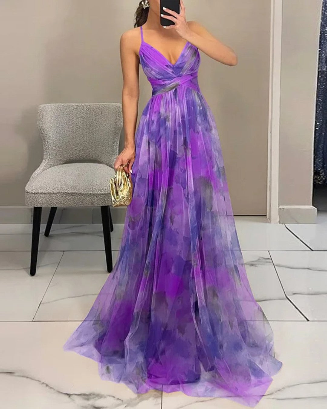 Merida - Floral Chiffon Maxi Dress