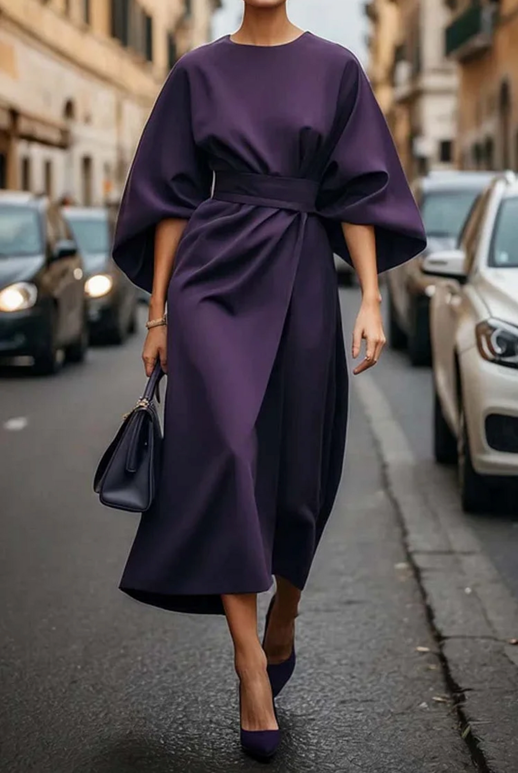 Aya - Elegant Lantern Sleeve Dress