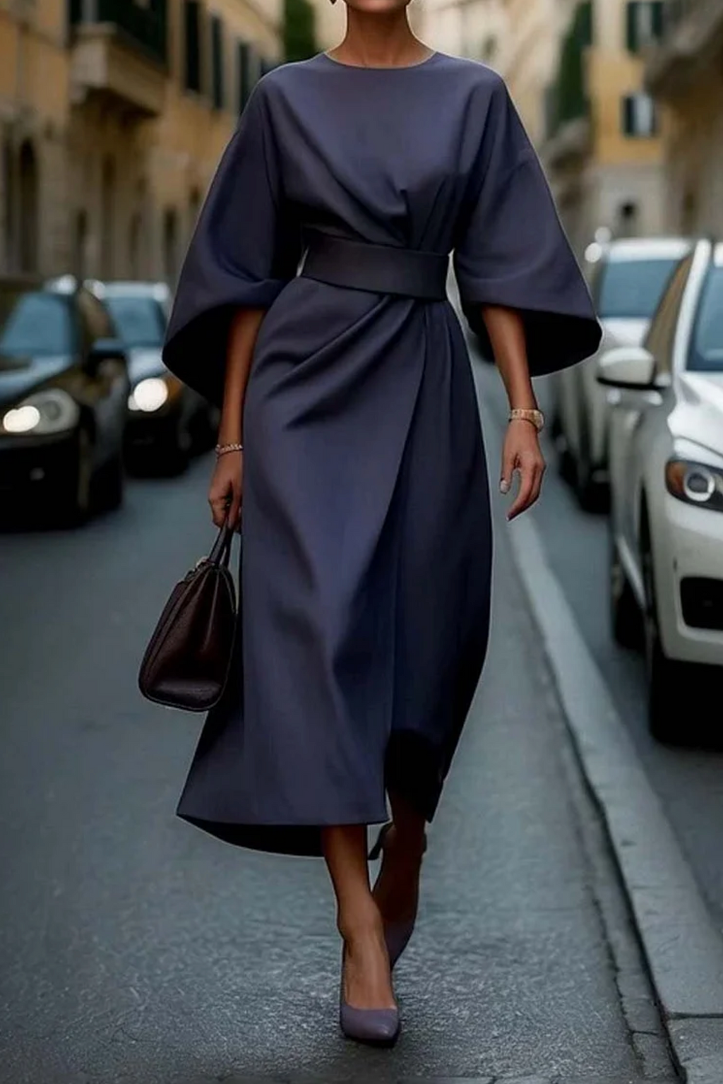 Aya - Elegant Lantern Sleeve Dress