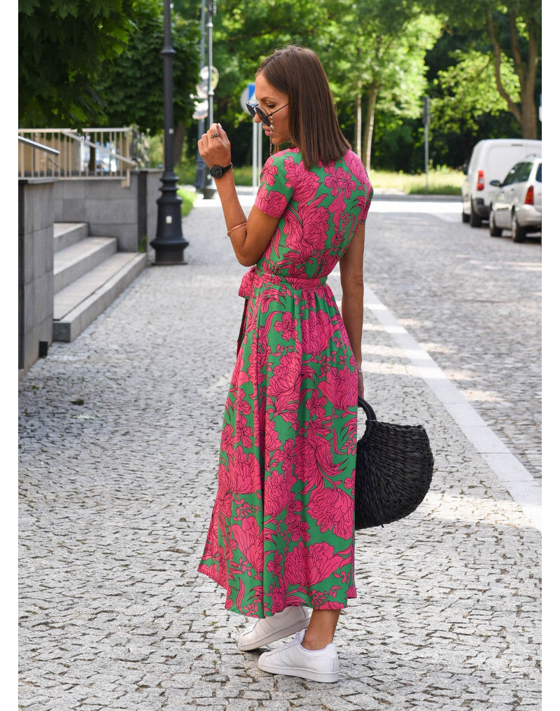 Hailey - Stylish V-Neck Floral Dress